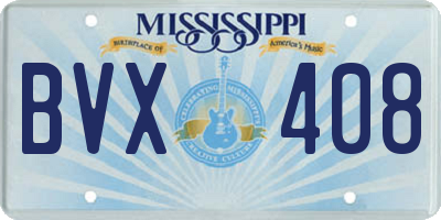 MS license plate BVX408