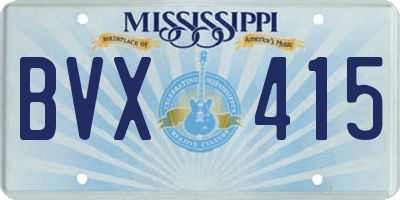 MS license plate BVX415