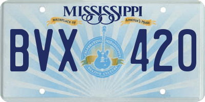 MS license plate BVX420
