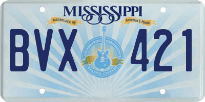 MS license plate BVX421