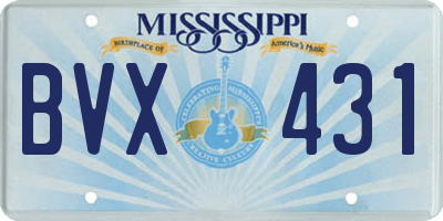 MS license plate BVX431