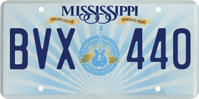 MS license plate BVX440