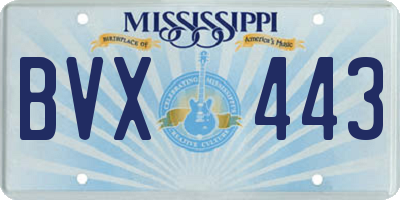 MS license plate BVX443
