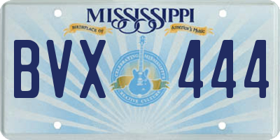 MS license plate BVX444