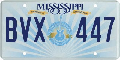 MS license plate BVX447