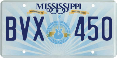 MS license plate BVX450