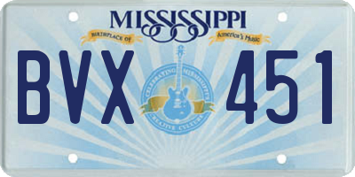 MS license plate BVX451