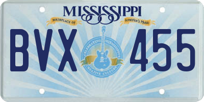 MS license plate BVX455