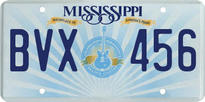 MS license plate BVX456