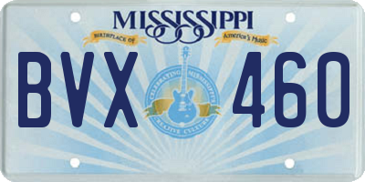 MS license plate BVX460