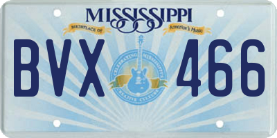 MS license plate BVX466