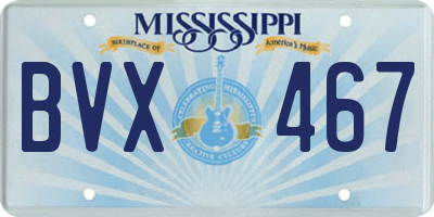 MS license plate BVX467