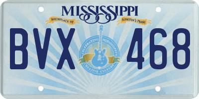 MS license plate BVX468