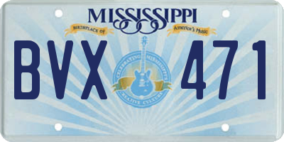 MS license plate BVX471