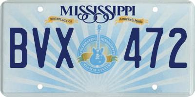 MS license plate BVX472