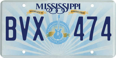 MS license plate BVX474