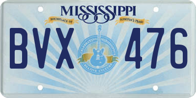 MS license plate BVX476