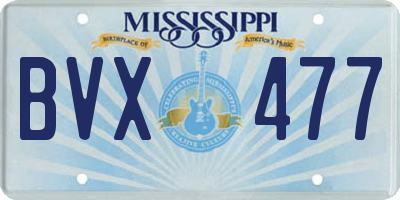 MS license plate BVX477