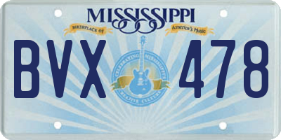 MS license plate BVX478