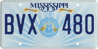 MS license plate BVX480