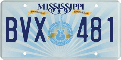 MS license plate BVX481