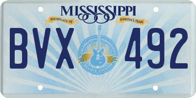 MS license plate BVX492