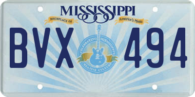 MS license plate BVX494