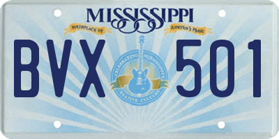 MS license plate BVX501