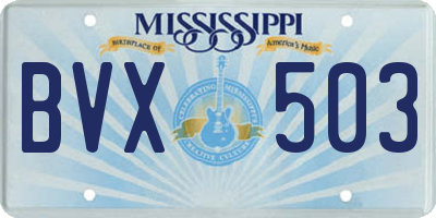 MS license plate BVX503