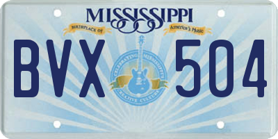 MS license plate BVX504
