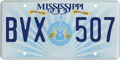 MS license plate BVX507