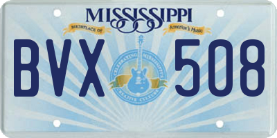 MS license plate BVX508