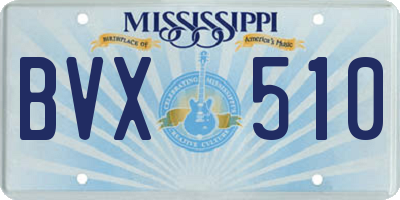 MS license plate BVX510
