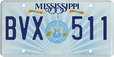MS license plate BVX511