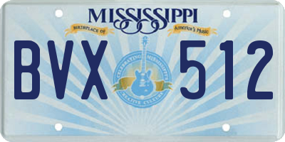 MS license plate BVX512