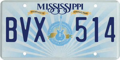MS license plate BVX514