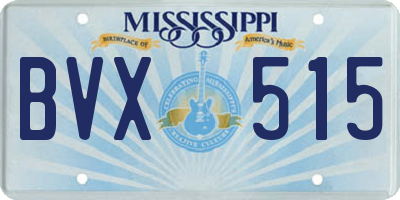 MS license plate BVX515