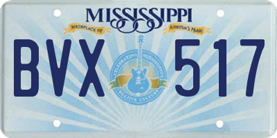 MS license plate BVX517