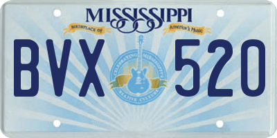 MS license plate BVX520