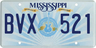 MS license plate BVX521