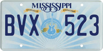 MS license plate BVX523