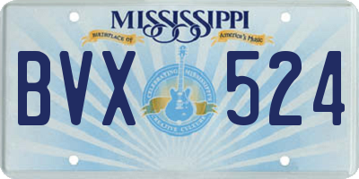 MS license plate BVX524
