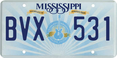 MS license plate BVX531