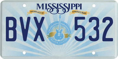 MS license plate BVX532