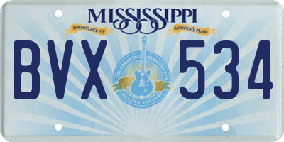 MS license plate BVX534