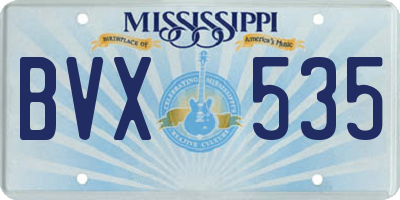 MS license plate BVX535