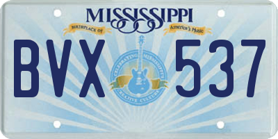 MS license plate BVX537