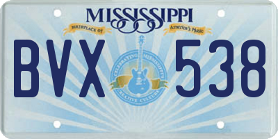 MS license plate BVX538