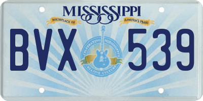 MS license plate BVX539