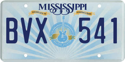 MS license plate BVX541
